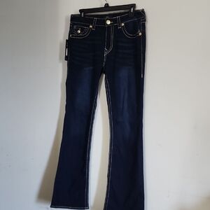 BECCA Dark Blue Bootcut Jeans with Contrast Stitching